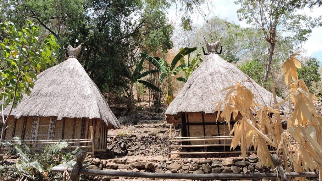 Timor Indonesia capanne al villaggio